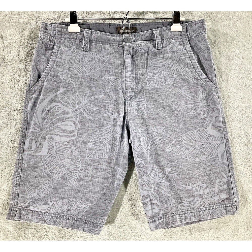 No Boundaries Chino Shorts Men's Size 36‎ Style NM15300T Grey Floral